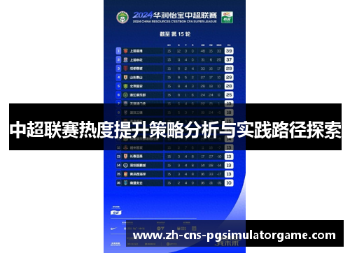 中超联赛热度提升策略分析与实践路径探索