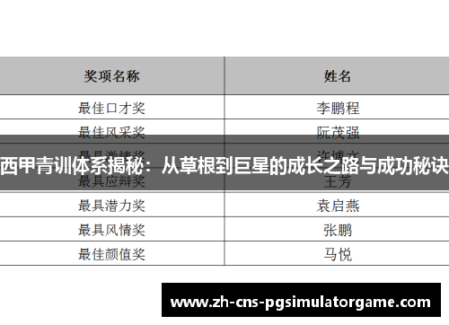 西甲青训体系揭秘：从草根到巨星的成长之路与成功秘诀